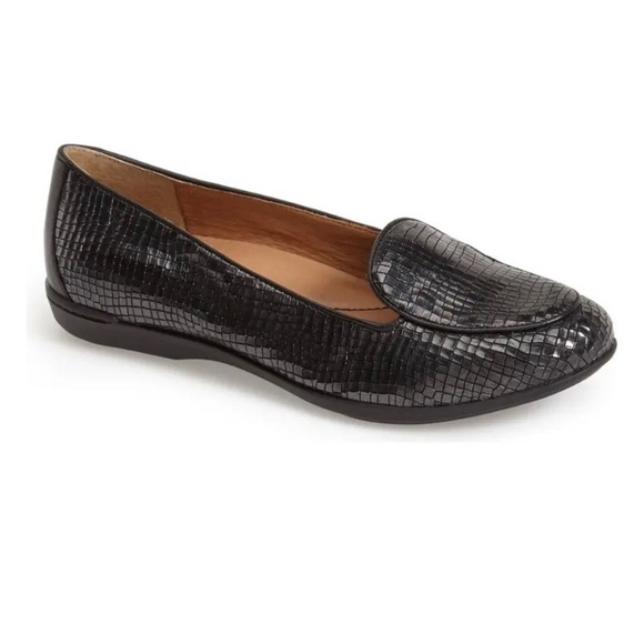 Dansko Womens Nastacia Loafers Size 37 (7) Comfort Croc Embossed Textured Black - Picture 1 of 10